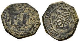 Philip IV (1621-1665). 4 cornados. 1615. Pamplona. (Cal-75 var). (Ros-4.4.24). Ae. 5,87 g. Almost F/Choice F. Est...30,00. 

Spanish description: Fe...