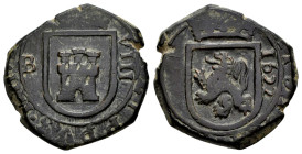 Philip IV (1621-1665). 8 maravedis. 1622. Burgos. (Cal-296). (Jarabo-Sanahuja-F2). Ae. 6,95 g. Choice VF. Est...25,00. 

Spanish description: Felipe...