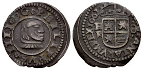 Philip IV (1621-1665). 8 maravedis. 1662. Burgos. R. (Cal-303). (Jarabo-Sanahuja-M18). Ae. 2,06 g. VF. Est...20,00. 

Spanish description: Felipe IV...
