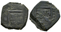 Philip IV (1621-1665). 8 maravedis. 1624. Granada. (Cal-336). Ae. 6,15 g. VF. Est...25,00. 

Spanish description: Felipe IV (1621-1665). 8 maravedís...