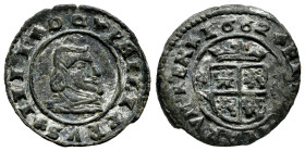 Philip IV (1621-1665). 8 maravedis. 1662. Granada. N. (Cal-341). (Jarabo-Sanahuja-M242). Ae. 2,28 g. It retains some original silvering. Almost XF. Es...