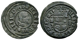 Philip IV (1621-1665). 8 maravedís. 1662. Madrid. Y. (Cal-363). (Jarabo-Sanahuja-M434). Ae. 2,14 g. Mintmark M. VF. Est...18,00. 

Spanish descripti...