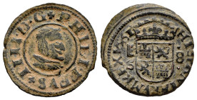Philip IV (1621-1665). 8 maravedis. 1661. Segovia. S. (Cal-393). (Jarabo-Sanahuja-M535). Ae. 2,07 g. Choice VF. Est...30,00. 

Spanish description: ...