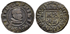 Philip IV (1621-1665). 8 maravedis. 1661. Segovia. S. (Cal-393). (Jarabo-Sanahuja-M556). Ae. 2,01 g. VF/Choice VF. Est...30,00. 

Spanish descriptio...