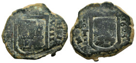 Philip IV (1621-1665). 8 maravedis. 1623. Toledo. (Cal-414). (Jarabo-Sanahuja-F309). Ae. 8,59 g. Choice F/Almost VF. Est...25,00. 

Spanish descript...