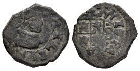 Philip IV (1621-1665). 8 maravedis. 1661. Trujillo. (F). (Cal-421). (Jarabo-Sanahuja-M724). Ae. 2,23 g. Hammered. Date not visible. Rare. Choice F/Alm...