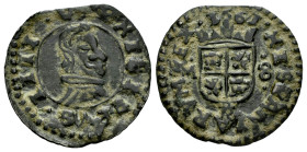 Philip IV (1621-1665). 8 maravedis. 1661. Trujillo. M. (Cal-426). (Jarabo-Sanahuja-M728). Ae. 1,98 g. Mintmark below the shield. VF. Est...25,00. 

...