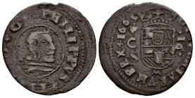 Philip IV (1621-1665). 16 maravedis. 1662. Córdoba. SM. (Cal-442). (Jarabo-Sanahuja-M52). Ae. 3,90 g. Very rare. Choice F. Est...80,00. 

Spanish de...