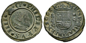 Philip IV (1621-1665). 16 maravedis. 1663. Cuenca. CA. (Cal-457). (Jarabo-Sanahuja-M196). Ae. 3,73 g. VF. Est...40,00. 

Spanish description: Felipe...