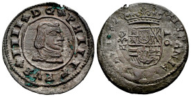 Philip IV (1621-1665). 16 maravedis. 1662. Granada. N. (Cal-462). (Jarabo-Sanahuja-M231). Ae. 4,13 g. It retains some original silvering. Almost XF/Al...