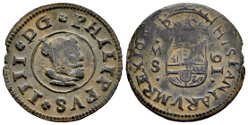 Philip IV (1621-1665). 16 maravedis. 1662. Madrid. S. (Cal-468). (Jarabo-Sanahuja-M369). Ae. 3,69 g. Choice VF. Est...30,00. 

Spanish description: ...