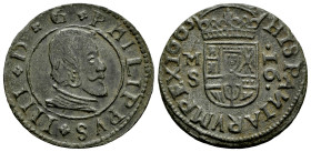 Philip IV (1621-1665). 16 maravedis. 1663. Madrid. S. (Cal-475). (Jarabo-Sanahuja-M378). Ae. 4,26 g. VF. Est...25,00. 

Spanish description: Felipe ...