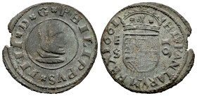 Philip IV (1621-1665). 16 maravedis. 1661. Segovia. S. (Cal-486). (Jarabo-Sanahuja-M499). Ae. 3,30 g. Light planchet break. Almost VF. Est...18,00. 
...