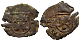 Charles II (1665-1700). 2 maravedis. 1680. Cuenca. (Cal-61). (Jarabo-Sanahuja-N26). Ae. 5,38 g. Date left. Very rare. F/Choice F. Est...25,00. 

Spa...