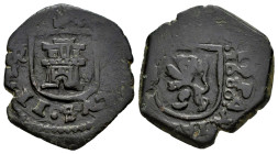 Charles II (1665-1700). 2 maravedis. 1680. Trujillo. (Cal-100). Ae. 4,05 g. VF/Almost VF. Est...25,00. 

Spanish description: Carlos II (1665-1700)....