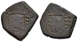 Charles II (1665-1700). 2 maravedis. 1681. Trujillo. (Cal-102). (Jarabo-Sanahuja-N84). Ae. 4,63 g. Rare date. Choice F. Est...25,00. 

Spanish descr...