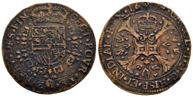 Charles II (1665-1700). Jeton. 1674. Brussels. (Dugn-4328). Ae. 5,21 g. Oficina de Fianzas. Almost VF. Est...25,00. 

Spanish description: Carlos II...