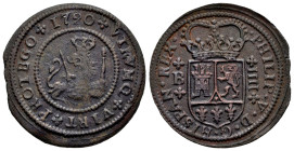 Philip V (1700-1746). 4 maravedis. 1720. Barcelona. (Cal-84). Ae. 8,12 g. Choice VF. Est...35,00. 

Spanish description: Felipe V (1700-1746). 4 mar...