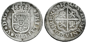 Philip V (1700-1746). 1 real. 1730. Sevilla. (Cal-654). Ag. 2,75 g. Without mintmark and value indication. Almost VF. Est...50,00. 

Spanish descrip...