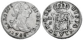 Charles III (1759-1788). 2 reales. 1788. Sevilla. C. (Cal-790). Ag. 5,89 g. Almost VF/VF. Est...50,00. 

Spanish description: Carlos III (1759-1788)...
