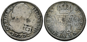 Charles III (1759-1788). 2 reales. 1777. Madrid. PJ. Ag. 4,90 g. Contemporary counterfeit. Vique's (Cuba) counterstamp. F. Est...25,00. 

Spanish de...