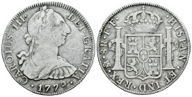 Charles III (1759-1788). 8 reales. 1779. Mexico. FF. (Cal-1118). Ag. 26,55 g. Choice F. Est...35,00. 

Spanish description: Carlos III (1759-1788). ...