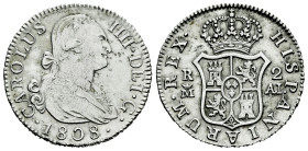 Charles IV (1788-1808). 2 reales. 1808. Madrid. AI. (Cal-619). Ag. 5,91 g. Minor marks. Choice VF. Est...50,00. 

Spanish description: Carlos IV (17...