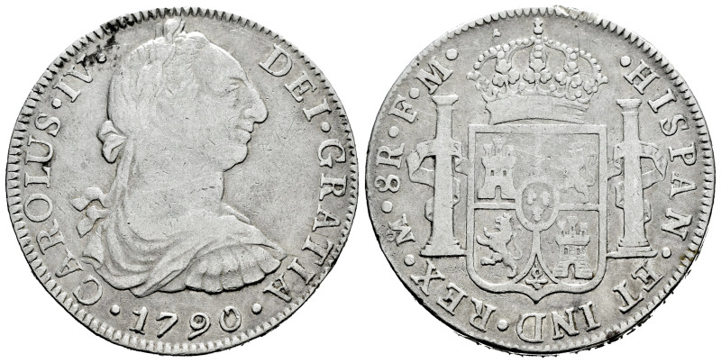 Charles IV (1788-1808). 8 reales. 1790. Mexico. FM. (Cal-951). Ag. 26,55 g. Bust...