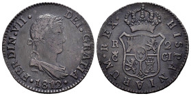 Ferdinand VII (1808-1833). 2 reales. 1812. Cadiz. CI. (Cal-727). Ag. 5,71 g. Dark patina. Weak strike on reverse. Almost VF/VF. Est...50,00. 

Spani...