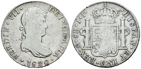Ferdinand VII (1808-1833). 8 reales. 1820. Mexico. JJ. (Cal-1336). Ag. 26,59 g. Cleaned. Choice F. Est...50,00. 

Spanish description: Fernando VII ...