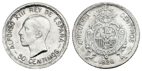 Centenary of the Peseta (1868-1931). Alfonso XIII (1886-1931). 50 centimos. 1926. Madrid. PCS. (Cal-50). Ag. 2,49 g. Mint state. Est...20,00. 

Span...