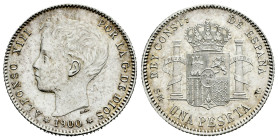 Centenary of the Peseta (1868-1931). Alfonso XIII (1886-1931). 1 peseta. 1900. Madrid. SMV. (Cal-59). Ag. 4,94 g. Almost MS. Est...80,00. 

Spanish ...