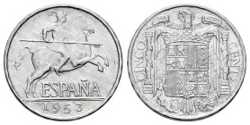 Estado Español (1936-1975). 5 centimos. 1953. Madrid. (Cal-4). Al. 1,17 g. Original luster. Almost MS. Est...30,00. 

Spanish description: Estado Es...