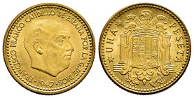 Estado Español (1936-1975). 1 peseta. 1947 *19-54. Madrid. (Cal-82). 3,63 g. Mint state. Est...80,00. 

Spanish description: Estado Español (1936-19...
