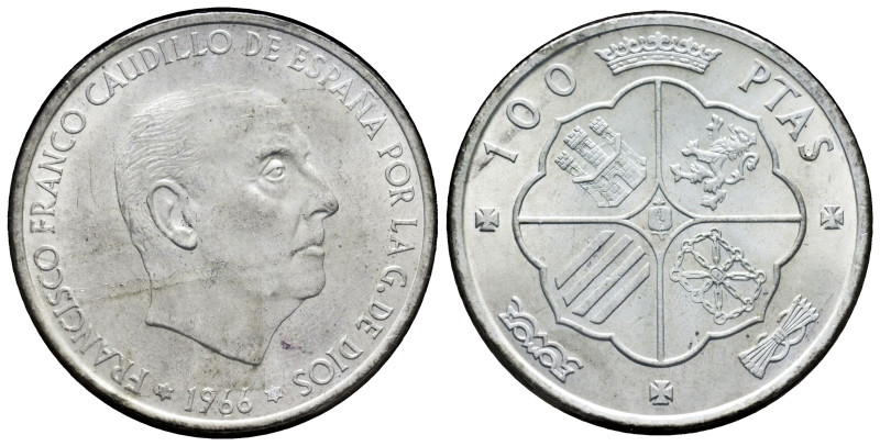 Estado Español (1936-1975). 100 pesetas. 1966 *19-69. Madrid. (Cal-148). Ag. Cur...