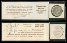 Estado Español (1936-1975). 100 pesetas. 1966 *19-69. Madrid. (Cal-149). Ag. 19,07 g. Straight 9 in star. Presented in blister with certificate from J...