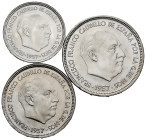 Estado Español (1936-1975). Complete series. 1957. Barcelona. BA. (Cal-154/6). 1st Latin American Numismatics Exposition. Mint state. Est...200,00. 
...