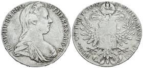 Austria. Maria Theresa. 1 thaler. 1780. (Km-1866.2). Ag. 27,59 g. Official re-struck. Scratches. Cleaned. Almost VF. Est...18,00. 

Spanish descript...