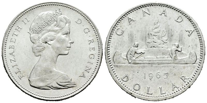 Canada. Elizabeth II. 1 dollar. 1965. (Km-64.1). Ag. 23,19 g. Original luster. A...