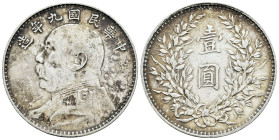 China. Yuan Shih-kai. 1 dollar. Año 8 (1919). (Y-329.6). Ag. 26,76 g. Choice VF. Est...90,00. 

Spanish description: China. Yuan Shih-kai. 1 dollar....