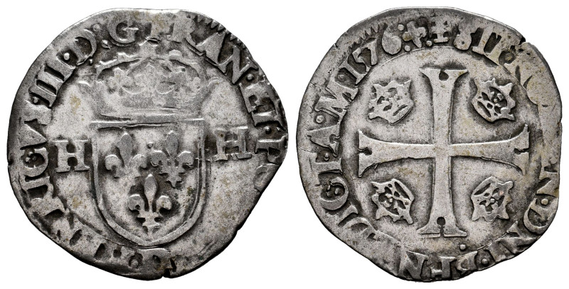 France. Henry III. Douzain. 1576. Lyon. D. (Duplessy-1140). Ve. 2,22 g. Almost V...