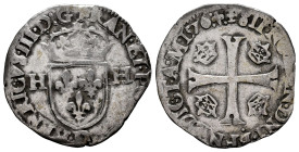 France. Henry III. Douzain. 1576. Lyon. D. (Duplessy-1140). Ve. 2,22 g. Almost VF. Est...25,00. 

Spanish description: Francia. Henry III. Douzain. ...