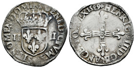 France. Henry IV. 1/4 ecu. 1589. (Duplessy-1222). Ag. 9,29 g. Mintmark not visible. Choice VF. Est...50,00. 

Spanish description: Francia. Henry IV...