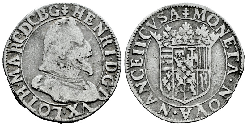 France. Henry I. Teston. (1610-1620). (Km-17.1). Ag. 8,72 g. F/Choice F. Est...3...