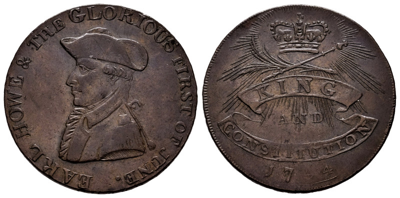 Great Britain. George III. Token (1/2 penny). 1794. Hampshire. Ae. 9,61 g. Emswo...