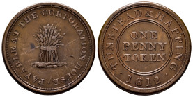 Great Britain. George III. Token (1 penny). 1812. Ae. 21,67 g. TUNSTEAD & HAPPING. Choice VF. Est...45,00. 

Spanish description: Gran Bretaña. Geor...