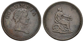 Great Britain. Farthing Token. (1820-1830). Anv.: COLUMBIA. Head right. Rev.: Britannia seated right with scale. Ae. 3,26 g. VF. Est...35,00. 

Span...