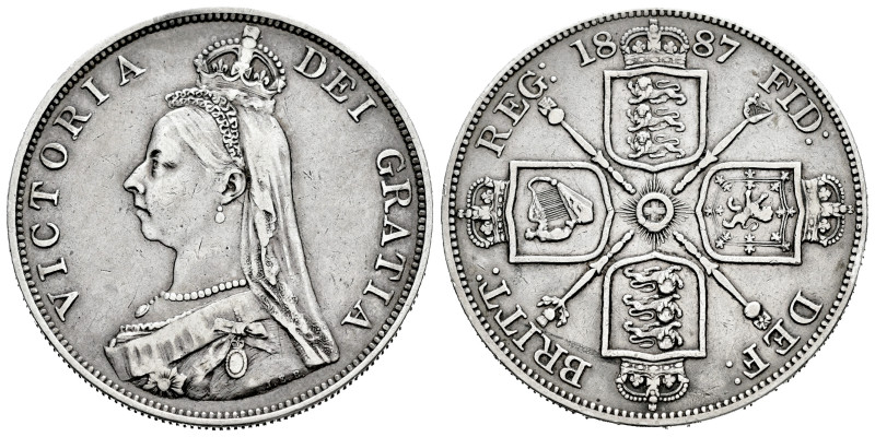 Great Britain. Victoria Queen. Double florin. 1887. (Km-763). Ag. 22,45 g. Choic...