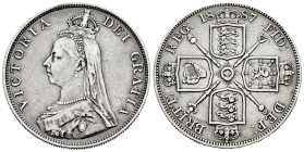 Great Britain. Victoria Queen. Double florin. 1887. (Km-763). Ag. 22,45 g. Choice VF. Est...70,00. 

Spanish description: Gran Bretaña. Victoria. Do...