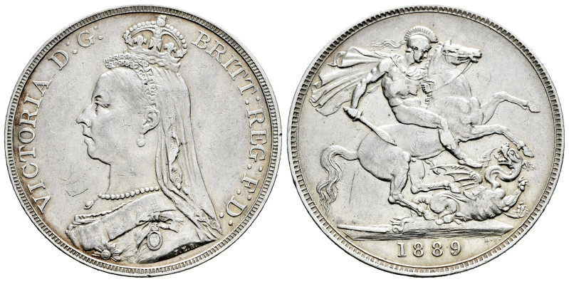Great Britain. Victoria Queen. 1 crown. 1889. (Km-765). Ag. 28,18 g. Minor marks...